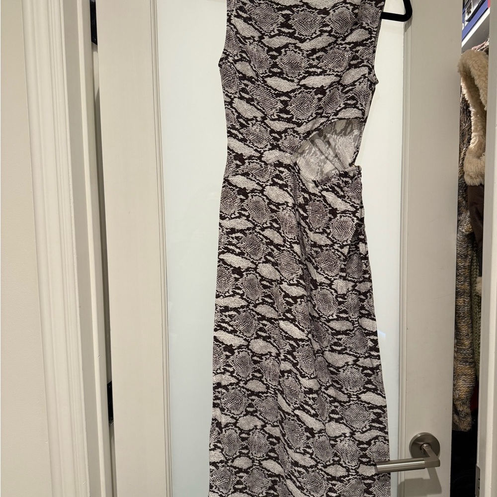 A.L.C. Black and White Snake Print Dress